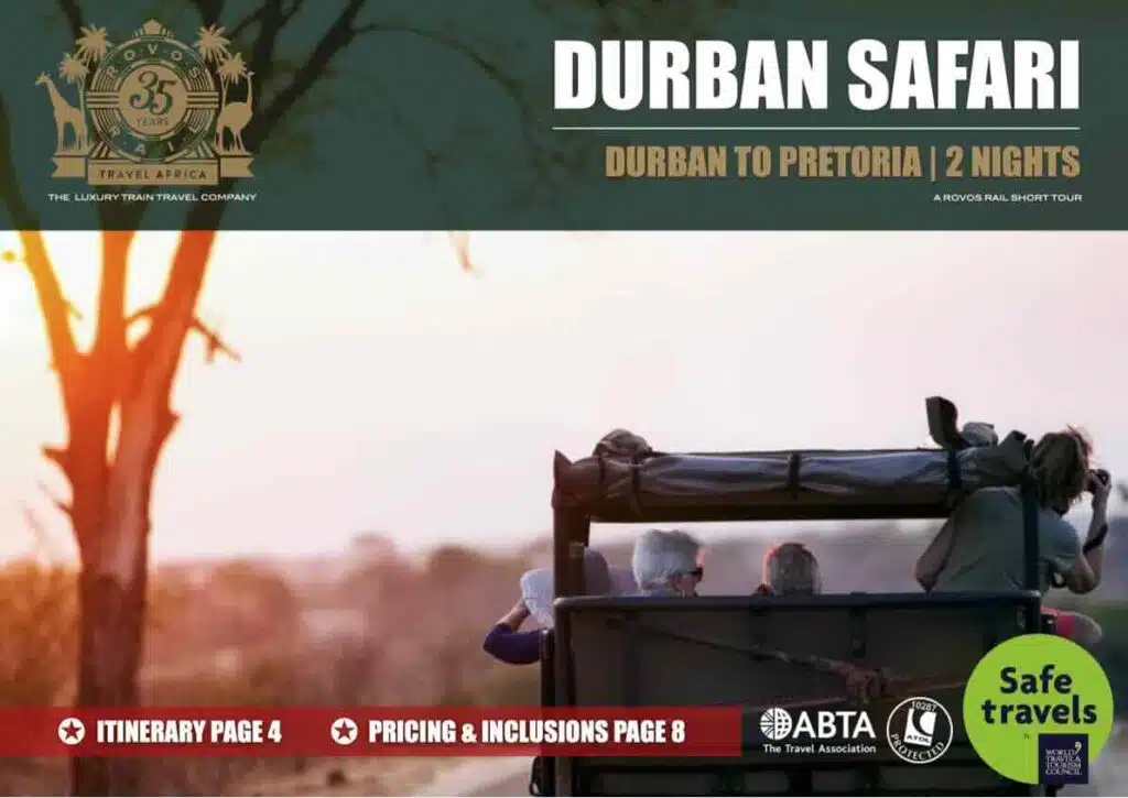 Rovos Rail Short Durban Safari Durban to Pretoria tour box