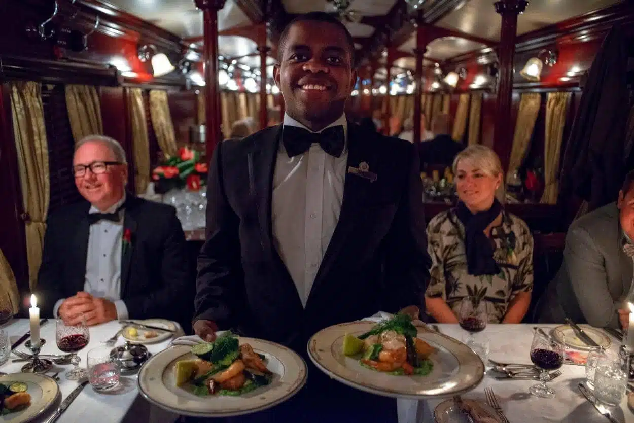 the rovos rail luxury train restaurant car