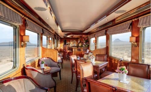 Blue train tour button