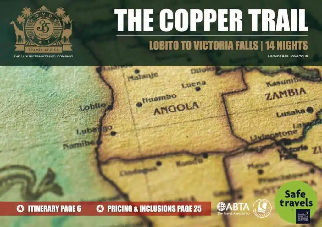 Rovos Rail Long Copper Trail Lobito to Vic Falls tour box