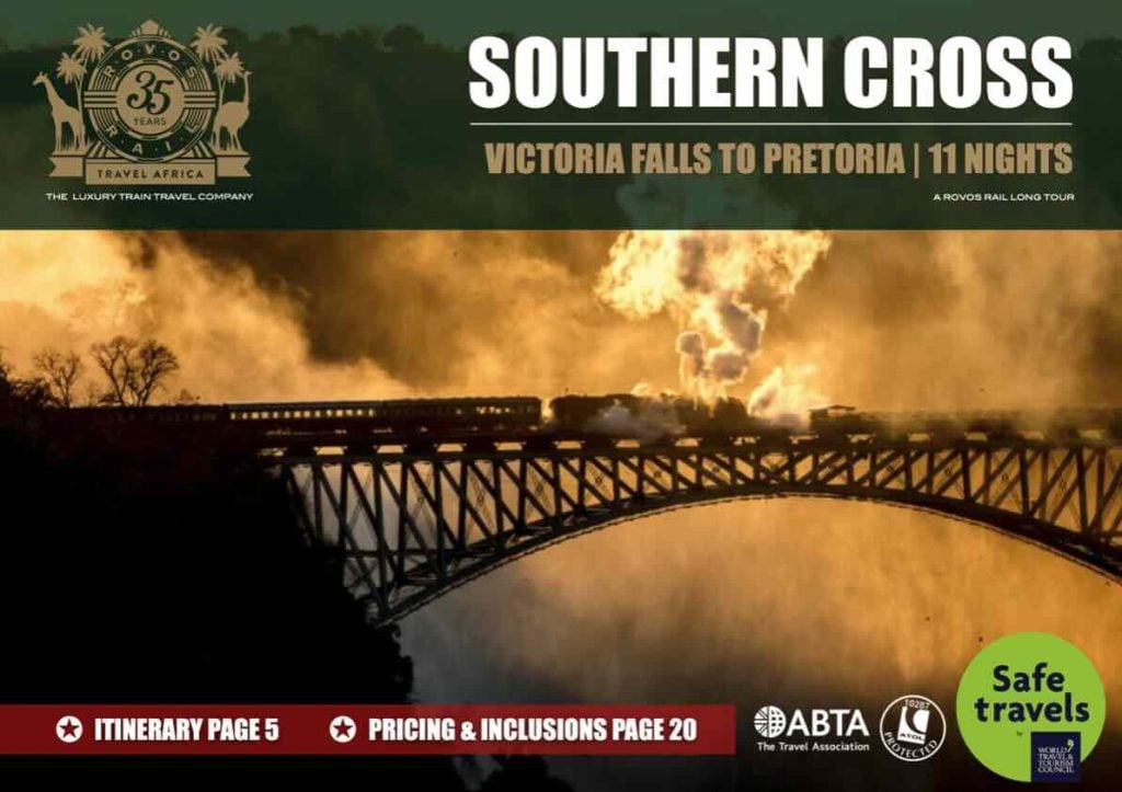 Rovos Rail Long Southern Cross Vic Falls to Pretoria tour box