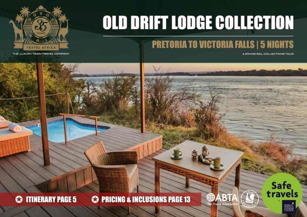 Rovos Rail collection Old Drift Lodge Pretoria to Victoria Falls tour box