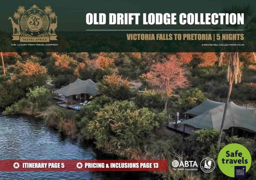 Rovos Rail collection Old Drift Lodge Victoria Falls to Pretoria tour box