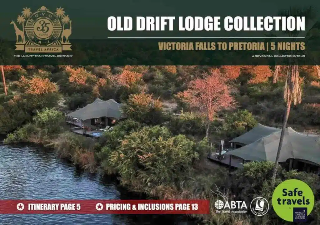 Rovos Rail collection Old Drift Lodge Victoria Falls to Pretoria tour box