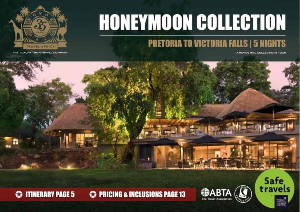 Rovos Rail collection honeymoon Pretoria to Victoria Falls tour box