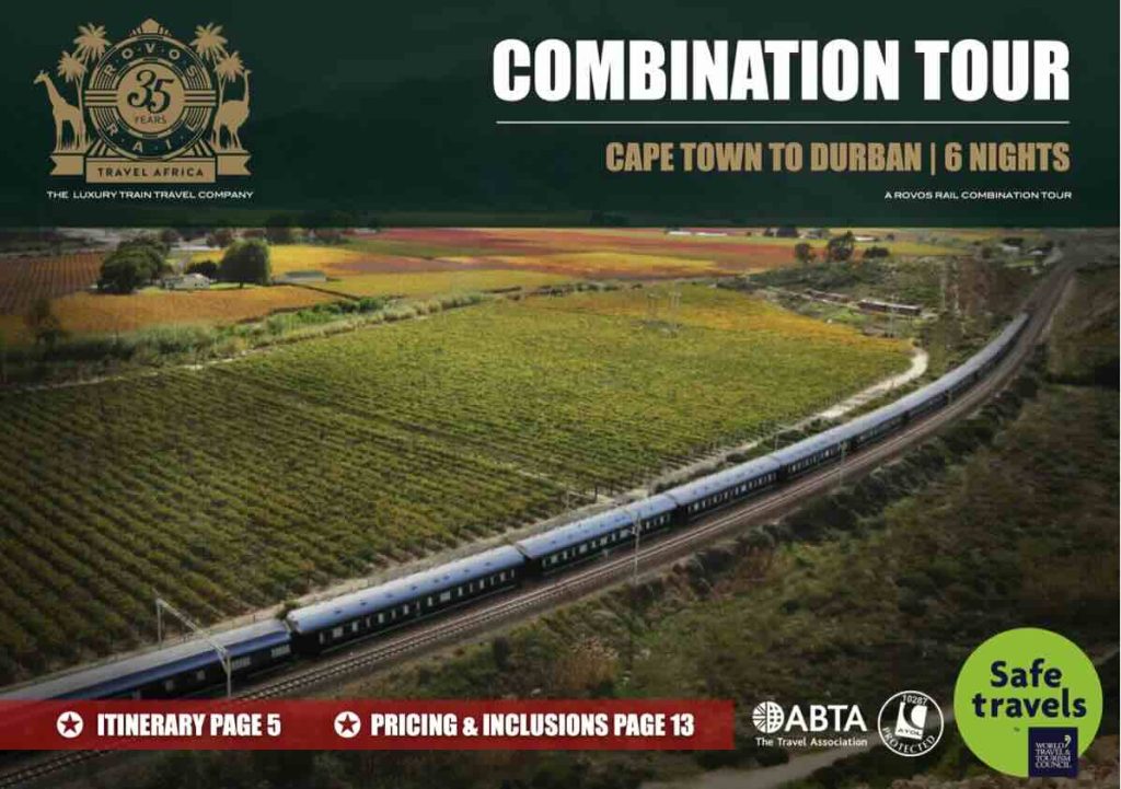 Rovos combo Cape Town to Durban 6 nights tour box