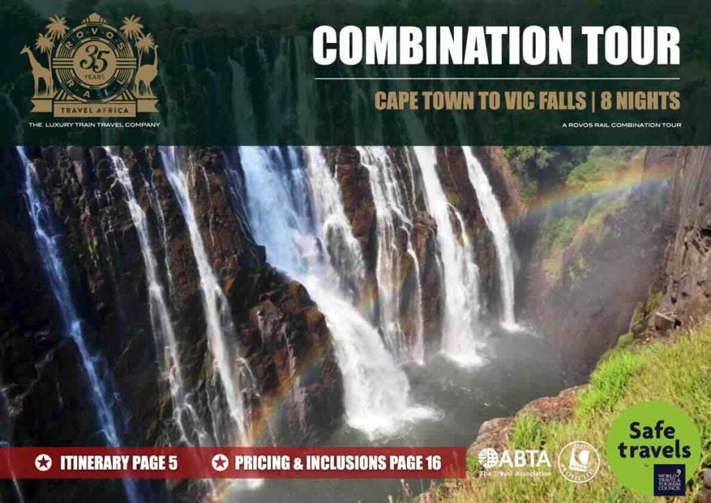 Rovos combo Cape Town to Vic Falls 8 nights tour box