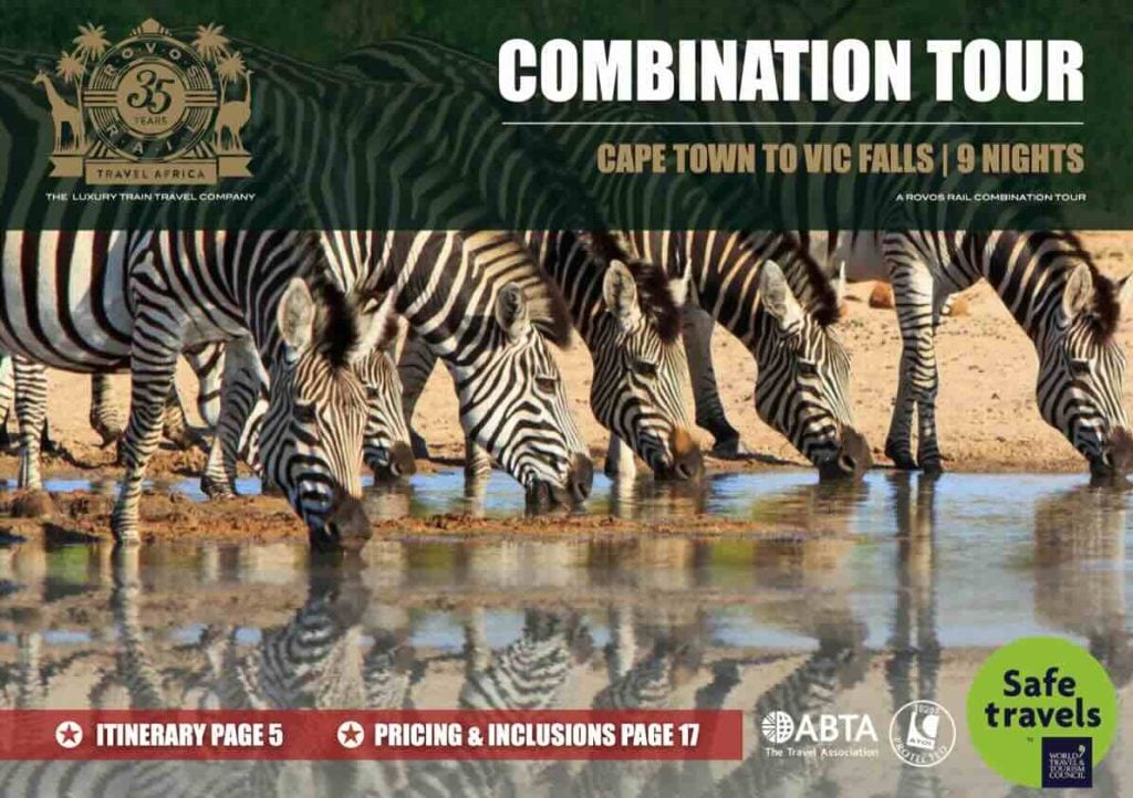Rovos combo Cape Town to Vic Falls 9 nights tour box