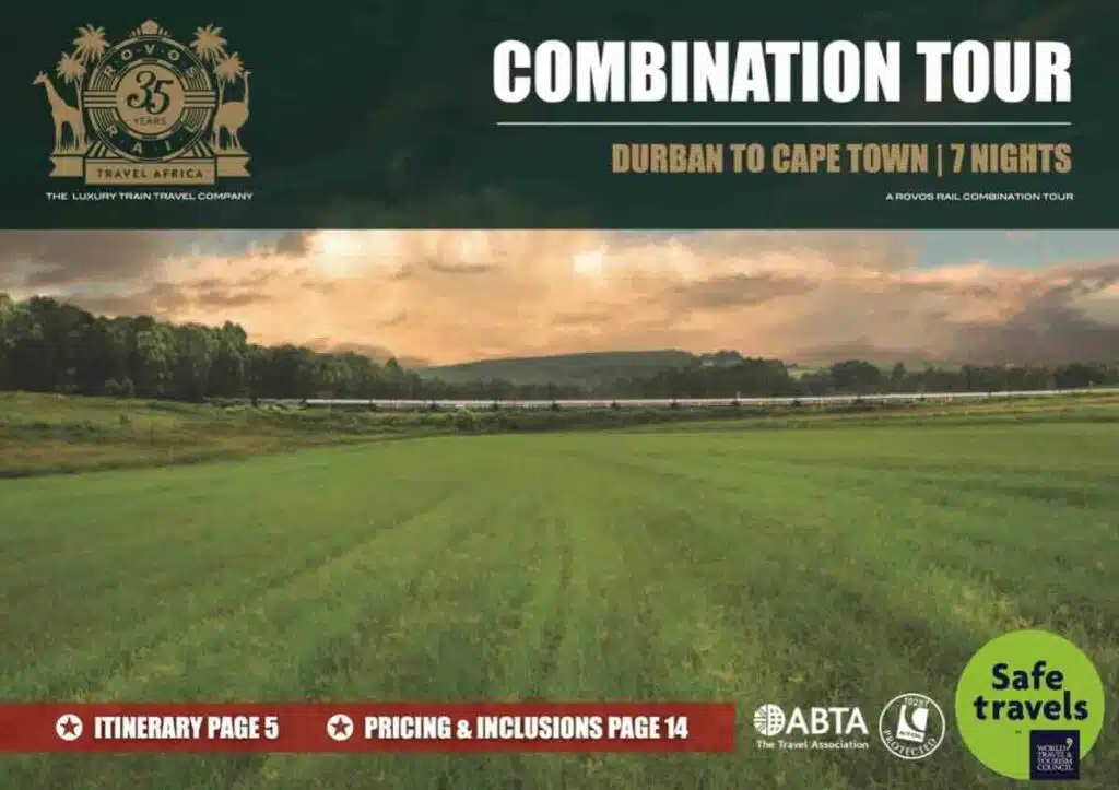 Rovos combo Durban to Cape Town 7 nights tour box