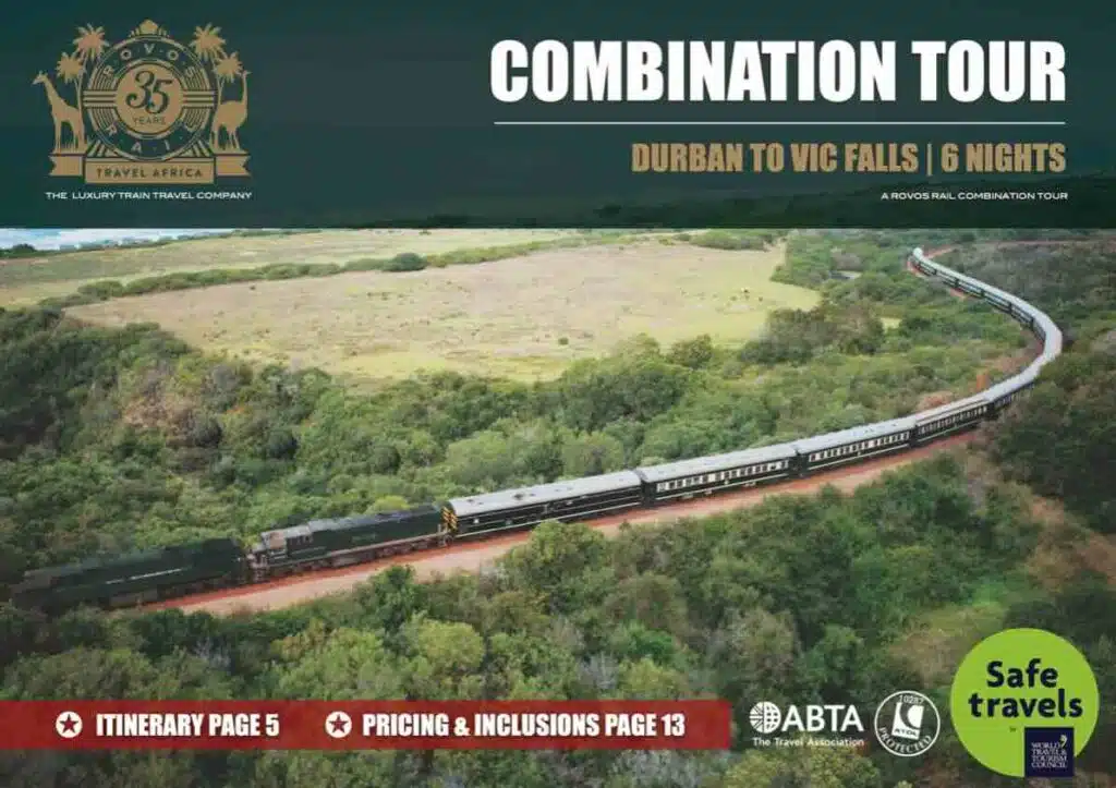 Rovos combo Durban to Vic Falls 6 nights tour box