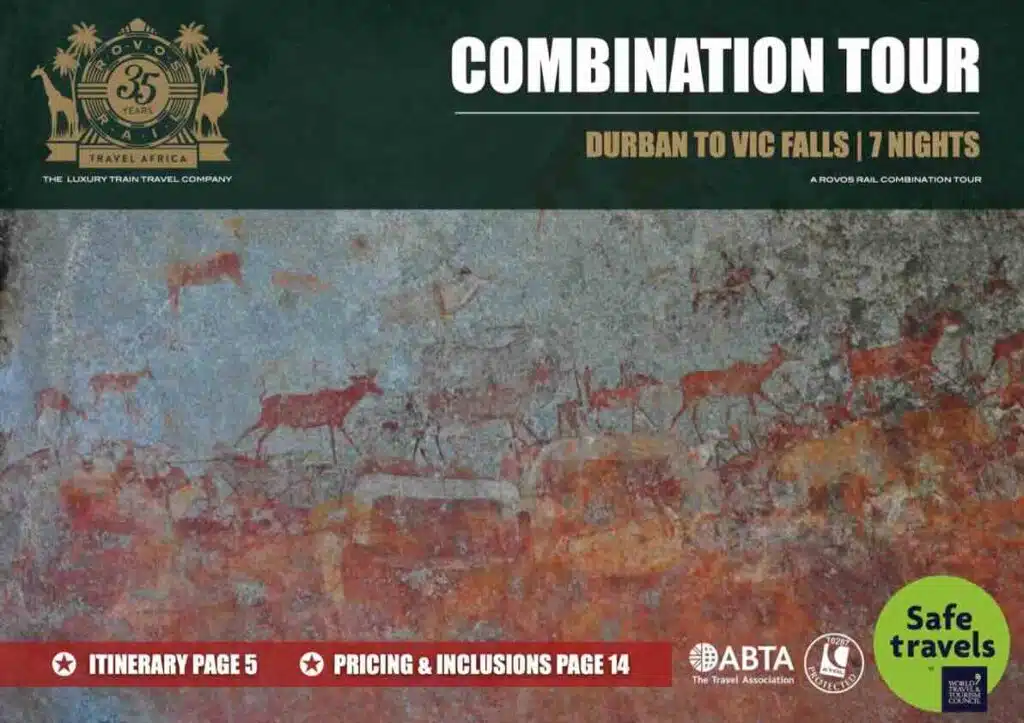 Rovos combo Durban to Vic Falls 7 nights tour box