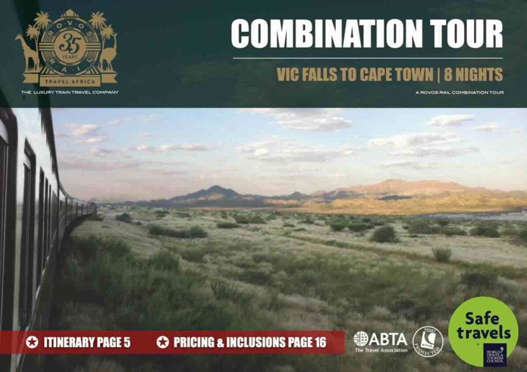 Rovos combo Vic Falls to Cape Town 8 nights tour box