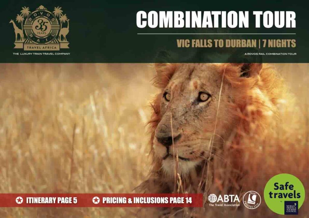 Rovos combo Vic Falls to Durban 7 nights tour box