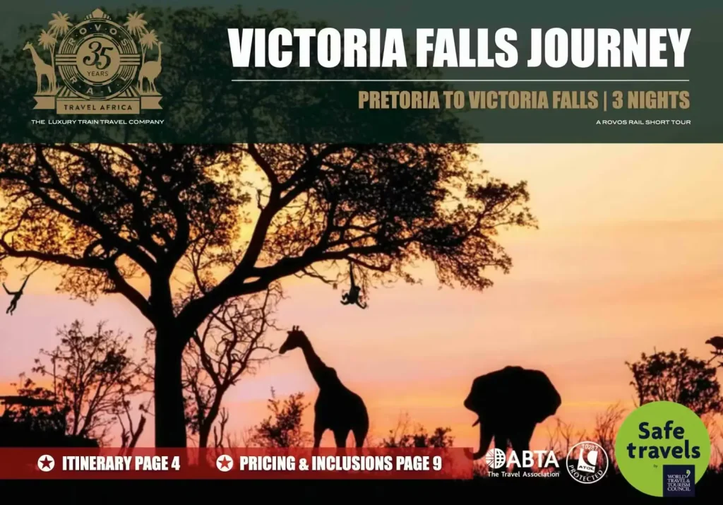Rovos Rail Short Victoria Falls Journey Pretoria to Vic Falls 3 nights tour box