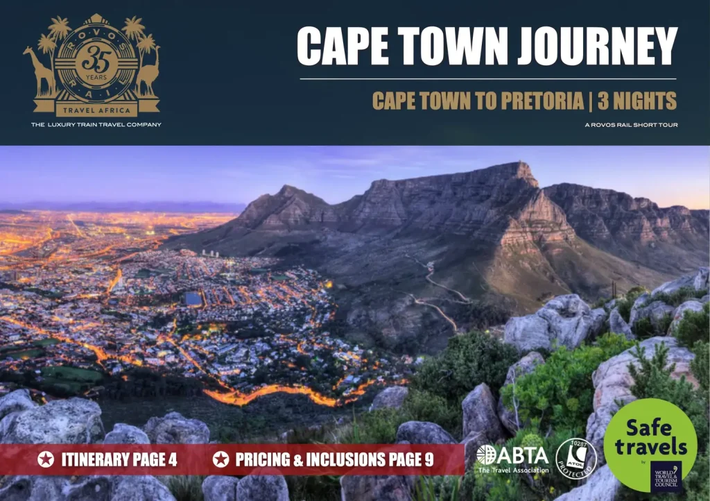 Rovos Rail Short Cape Town Journey Cape Town to Pretoria tour box
