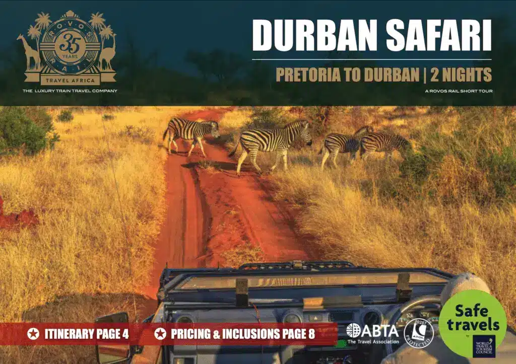Rovos Rail Short Durban Safari Pretoria to Durban tour box