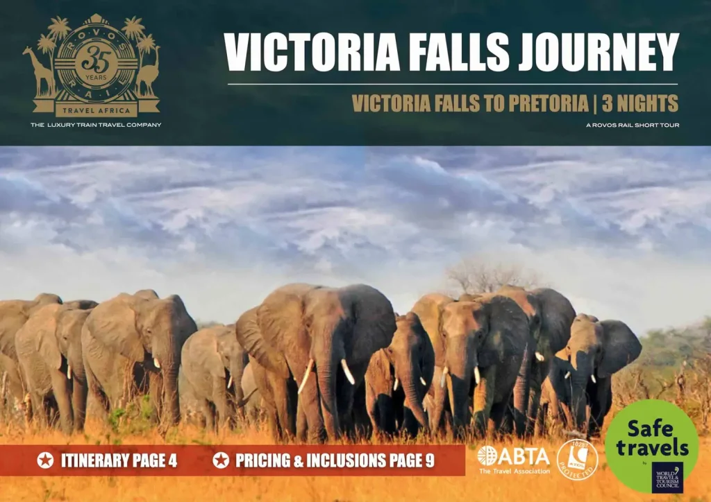 Rovos Rail Short Victoria Falls Journey Vic Falls to Pretoria 3 nights tour box