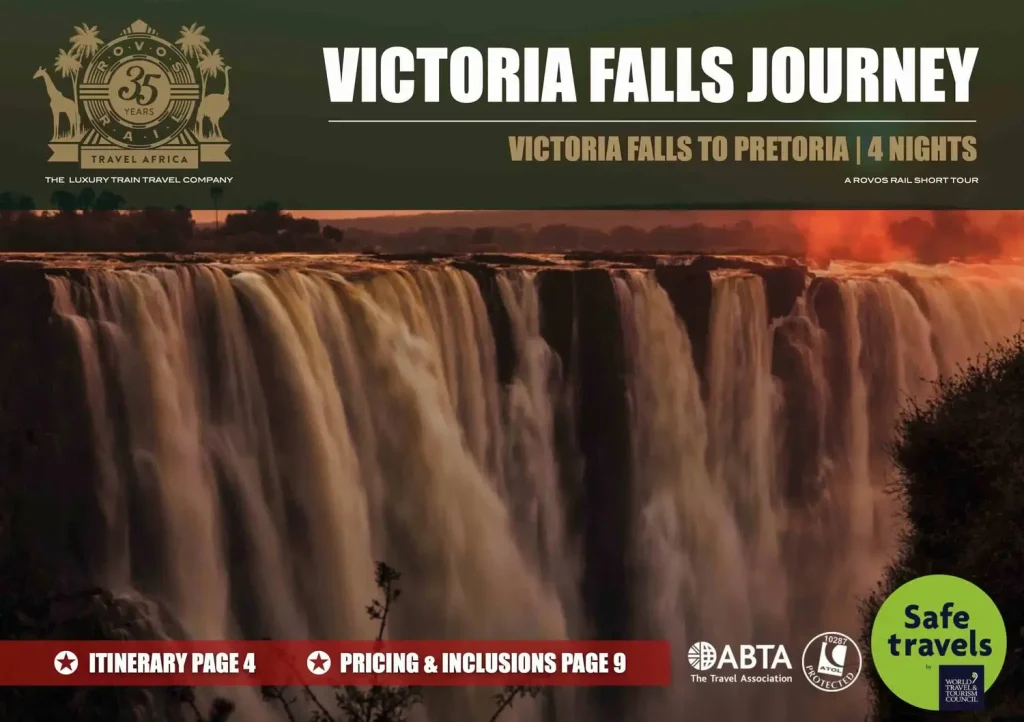 Rovos Rail Short Victoria Falls Journey Vic Falls to Pretoria 4 nights tour box