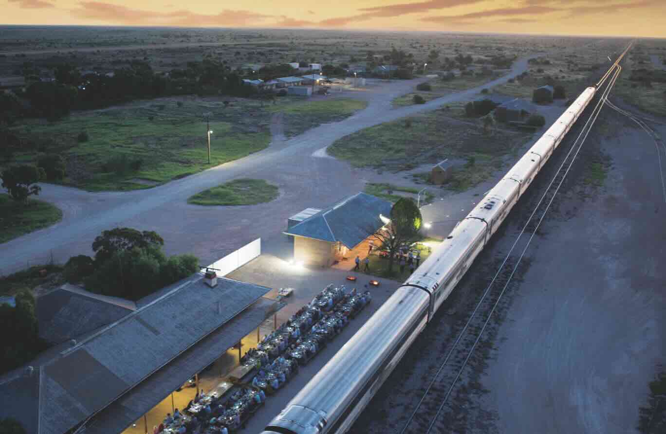Off Train Dinner On A Luxury Train Trip In Australia