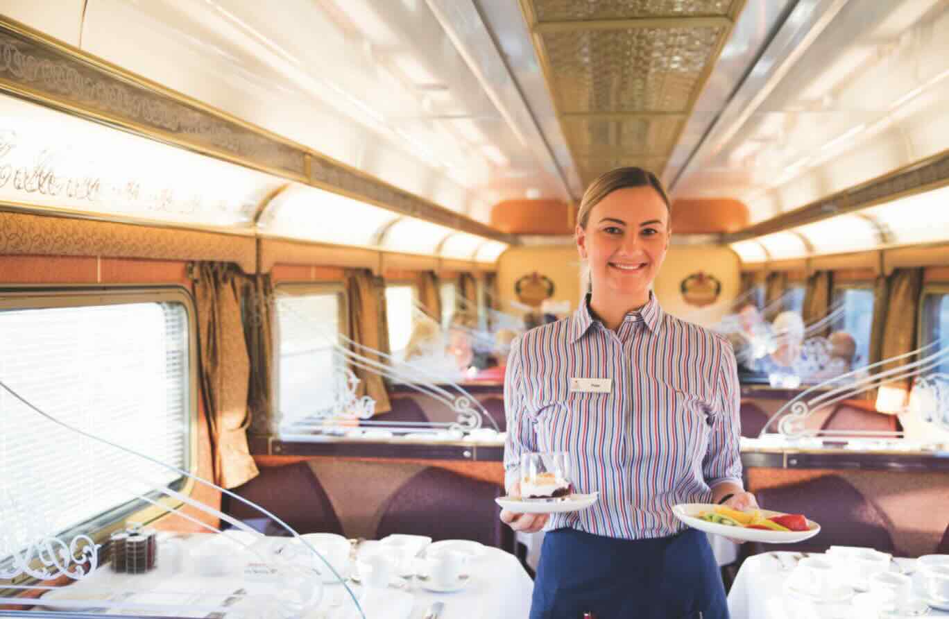 Restaurant Car On The Indian Pacific Train Australia