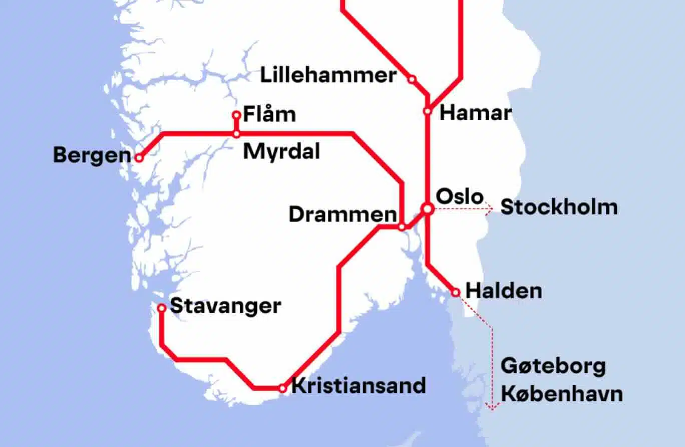 the flam line norway rail map