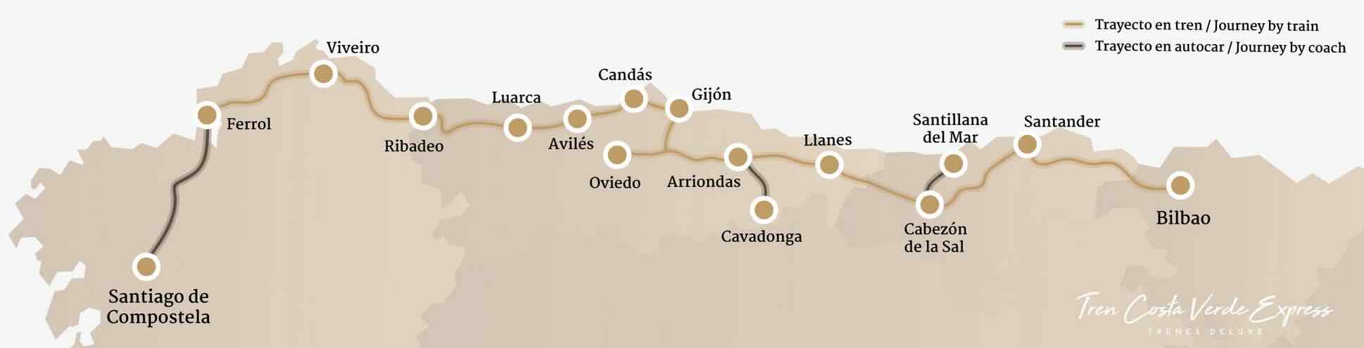 Costa verde express train tour route map