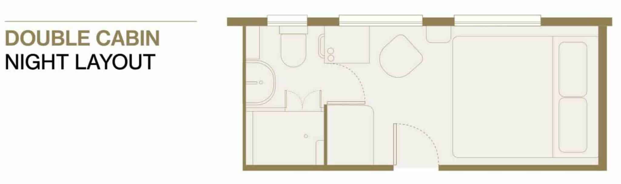 China Silk Road Express Double Cabin Plan Layout Night Time