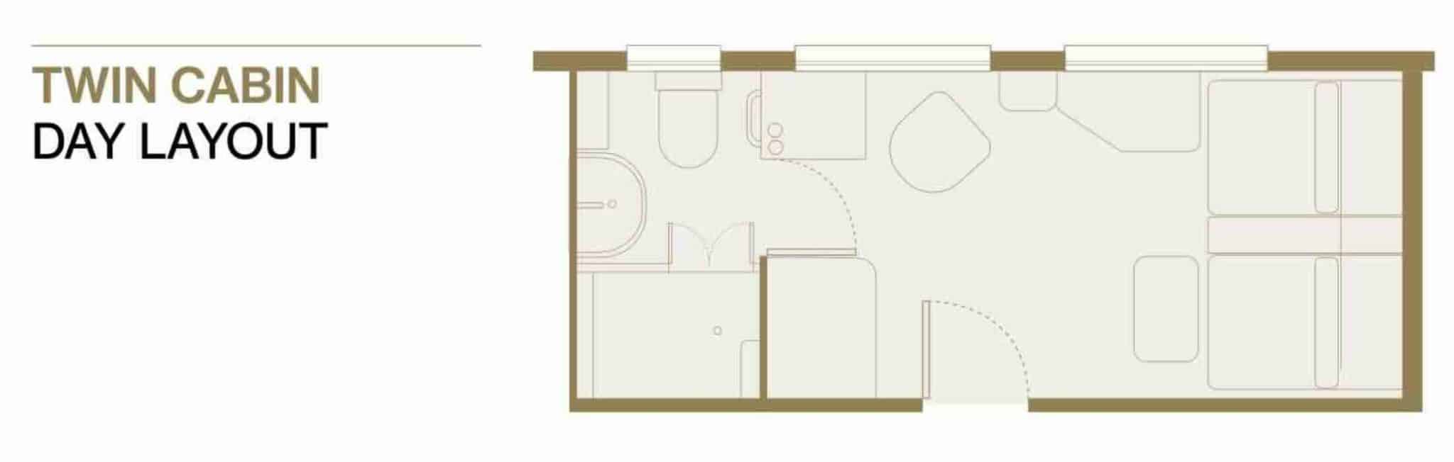 China Silk Road Express Twin Cabin Plan Layout Day Time