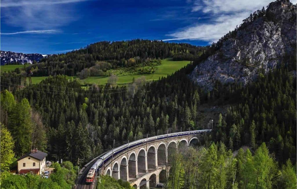 Danube Express crossing a bridge