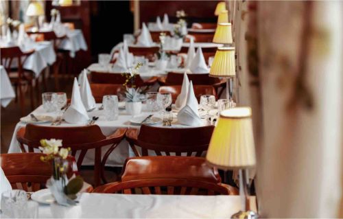 Danube Express restaurant set for dinner
