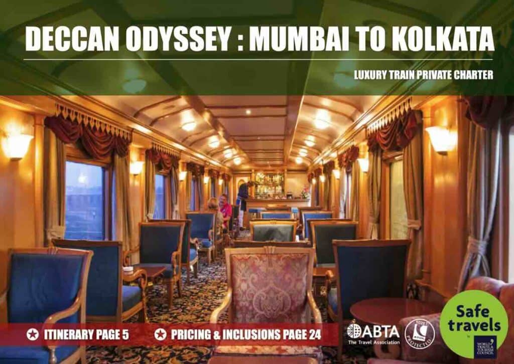 Deccan Odyssey Mumbai to Kolkata Indian luxury train tour box