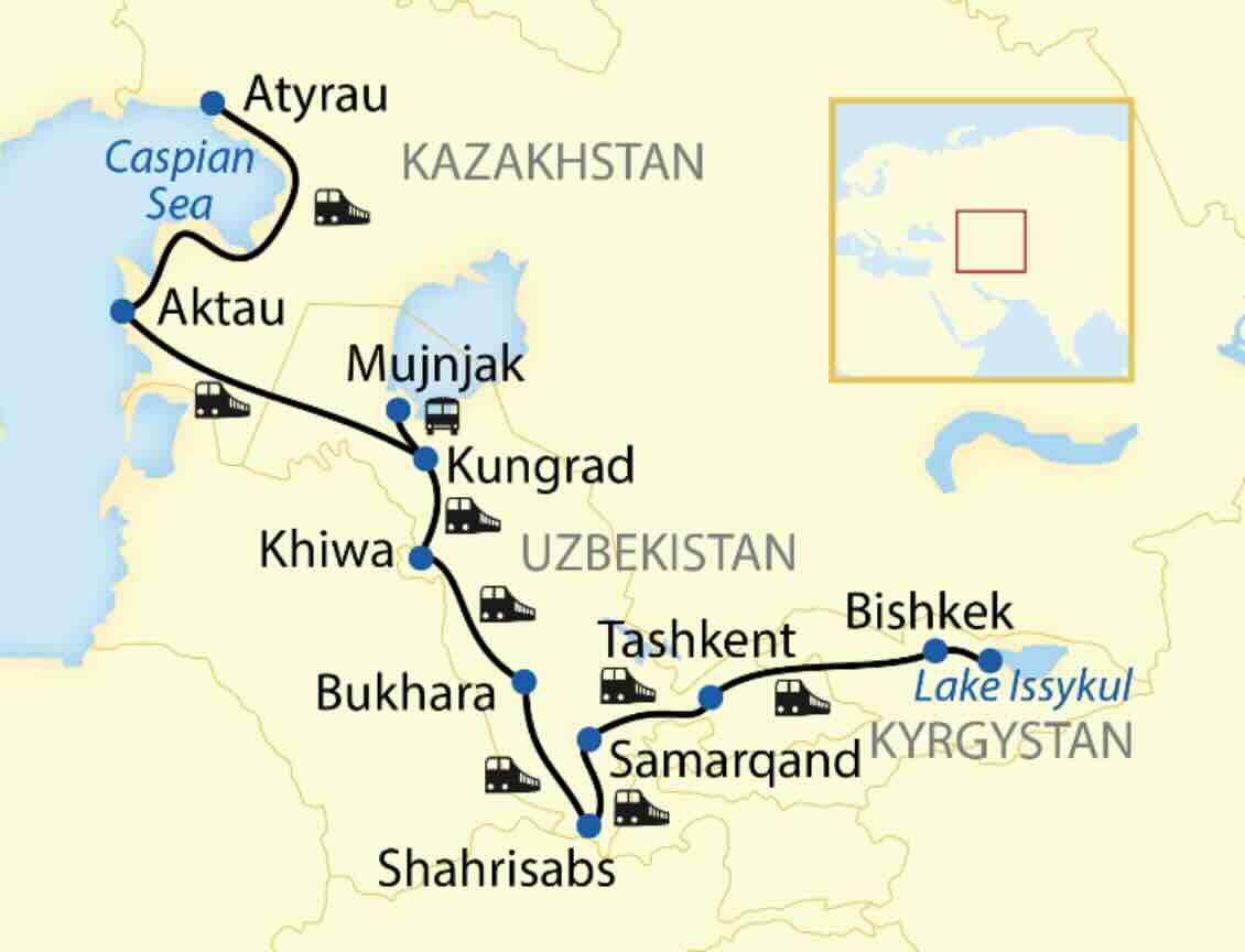 Orient Silk Road Express Caspian Adventure route map