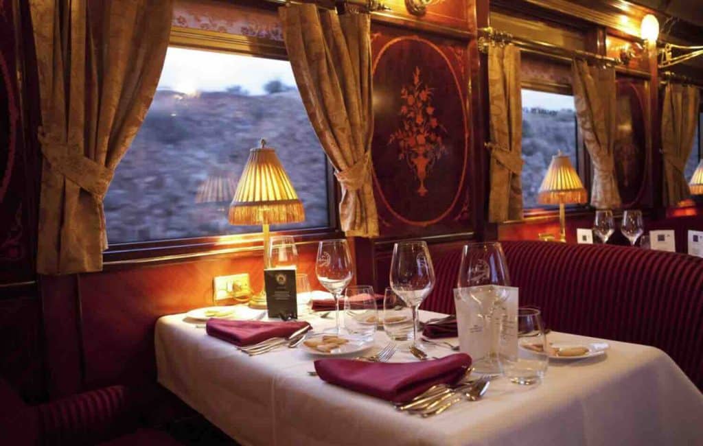 Al Andalus Luxury Train LTTC dinner table restaurant