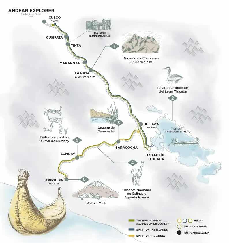 Belmond Andean Explorer Route Map Peru