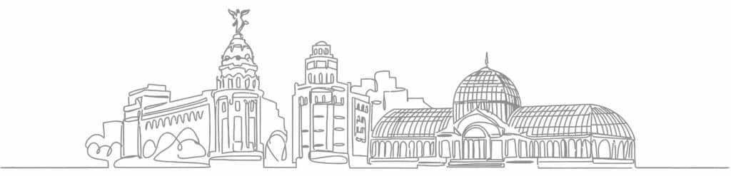 Madrid Spain Skyline Illustration