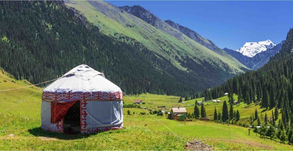 A Yurt In The Mountains Of Kyrgyzstan
