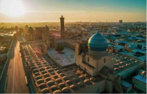 Aerial View Over Bukhara in Uzbekistan