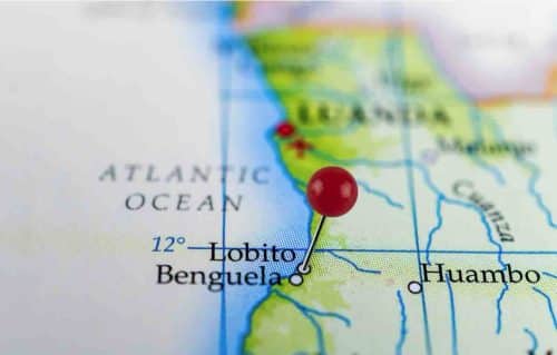 Lobito On A Map Of Angola