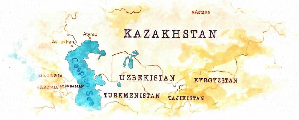 Map of Central Asia And The Five Stans