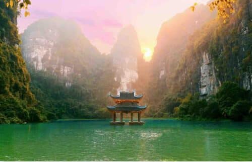 Tranquil pagoda in Ninh Binh Vietnam