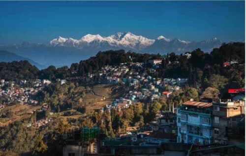 View of the Himalayas from Darjeeling