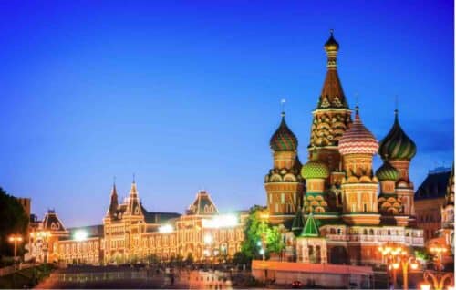 St Basils Cathedral At Night Moscow