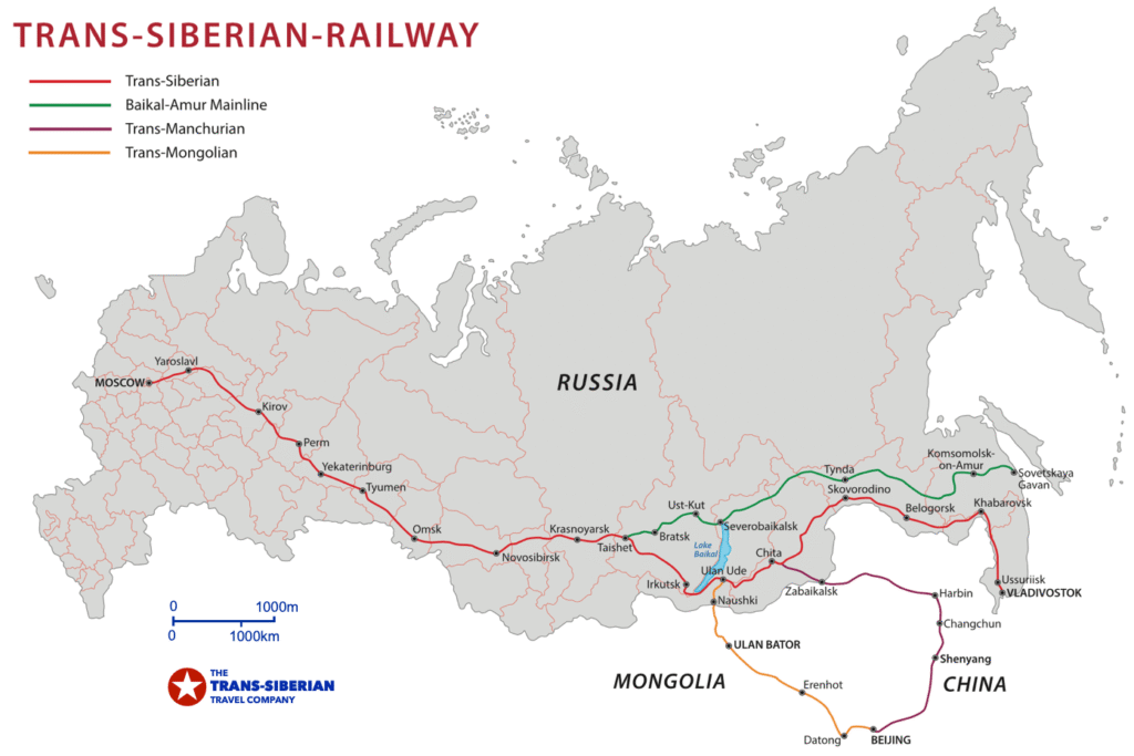 Trans-Siberian Route Map