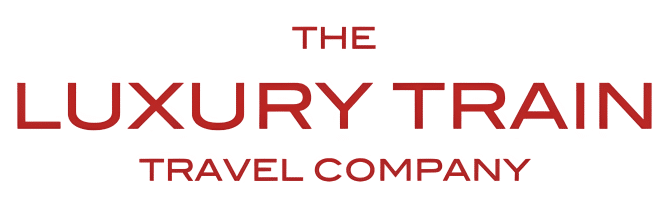 the luxury train travel company logo white
