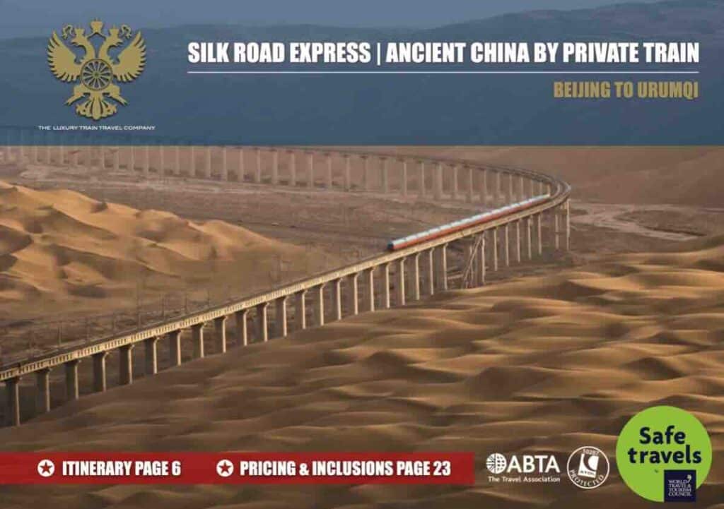 Silk Road Express Ancient China By Private Train Beijing Urumqi Brochure Cover